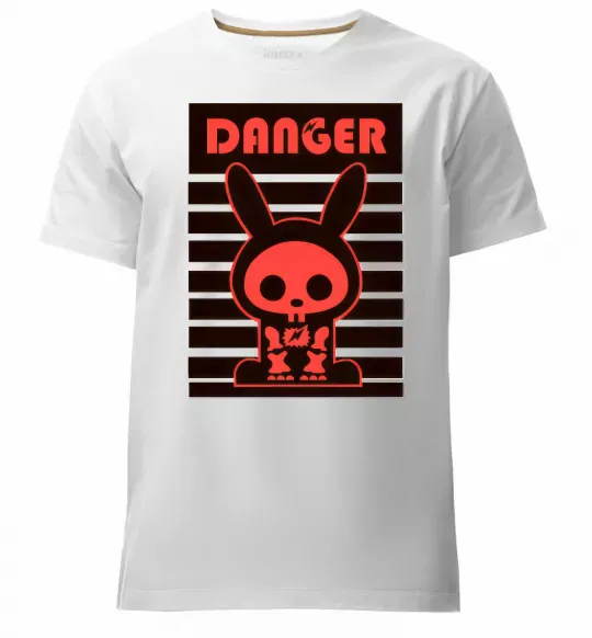 Мужская премиум футболка DANGER RABBIT Белый фото
