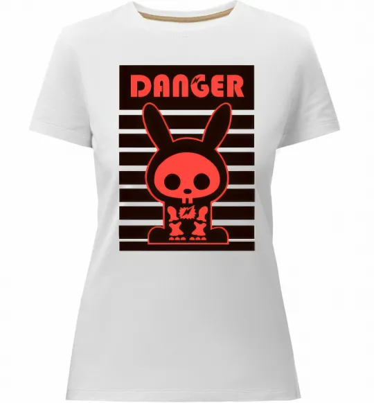 Женская премиум футболка DANGER RABBIT Белый фото