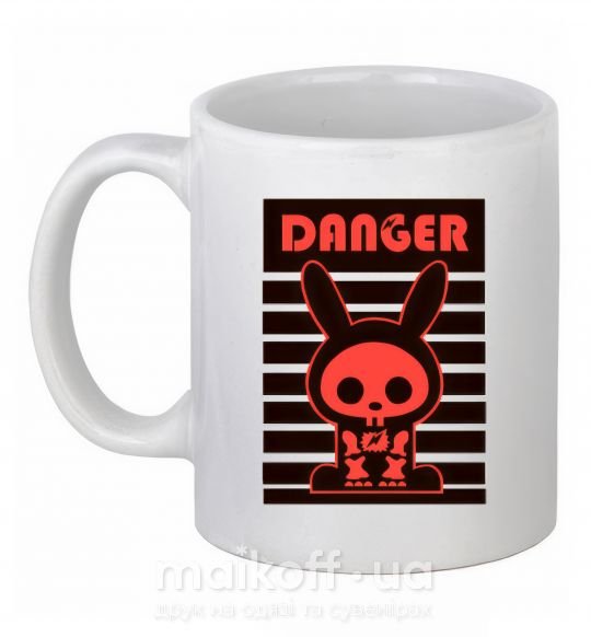 Чашка керамическая DANGER RABBIT Белый фото