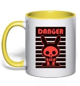 Чашка с цветной ручкой DANGER RABBIT