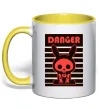 Чашка з кольоровою ручкою DANGER RABBIT Лимонний фото