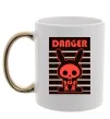 Чашка с цветной ручкой DANGER RABBIT Золото фото