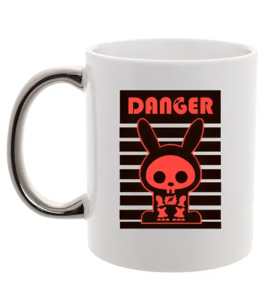 Чашка с цветной ручкой DANGER RABBIT Серебро фото