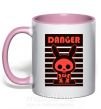 Чашка з кольоровою ручкою DANGER RABBIT Ніжно рожевий фото