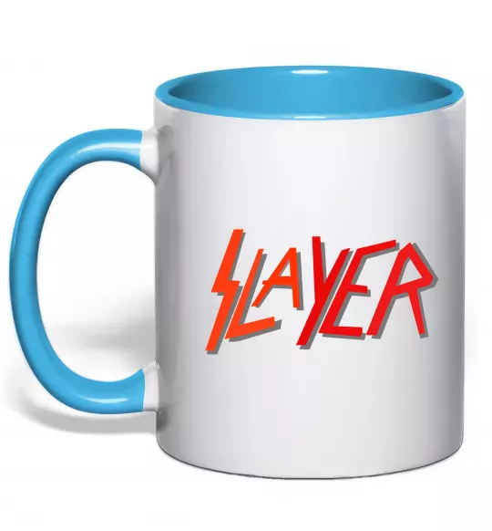 Чашка с цветной ручкой SLAYER Голубой фото