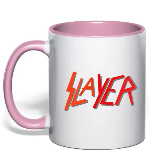 Чашка с цветной ручкой SLAYER Нежно розовый фото