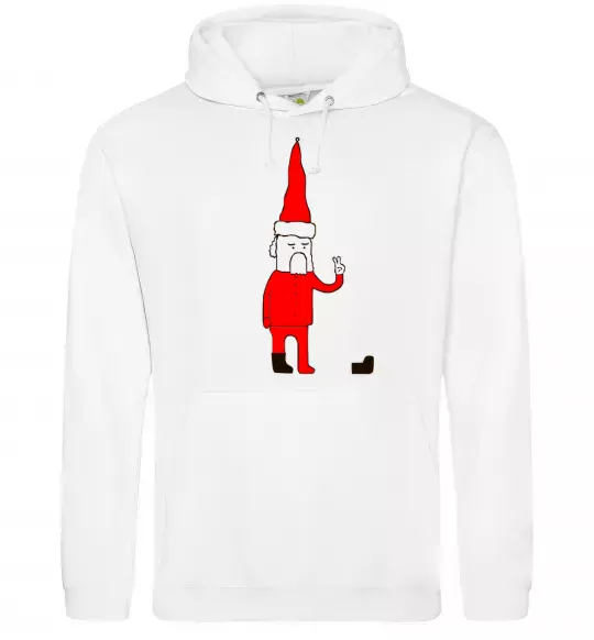 Мужская толстовка (худи) Дід Мороз. PEACE Белый фото