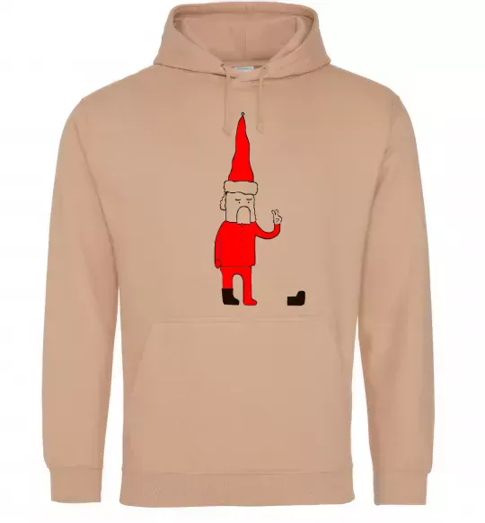 Мужская толстовка (худи) Дід Мороз. PEACE Песочный фото