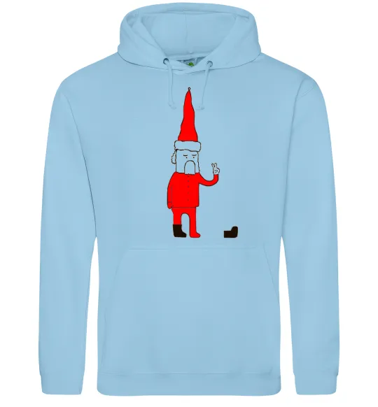 Женская толстовка (худи) Санта. PEACE Голубой фото