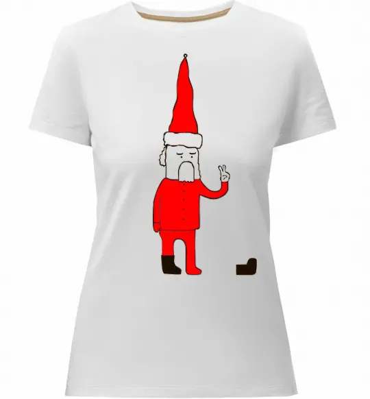 Женская премиум футболка Дід Мороз. PEACE Белый фото