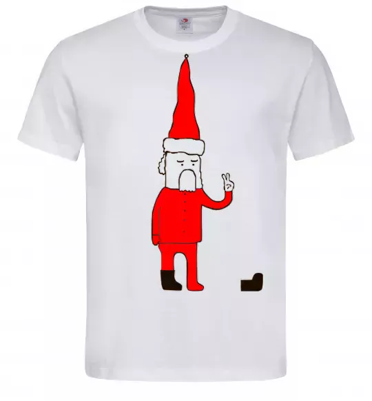 Чоловіча футболка Дід Мороз. PEACE Білий фото