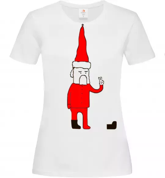 Жіноча футболка Дід Мороз. PEACE Білий фото