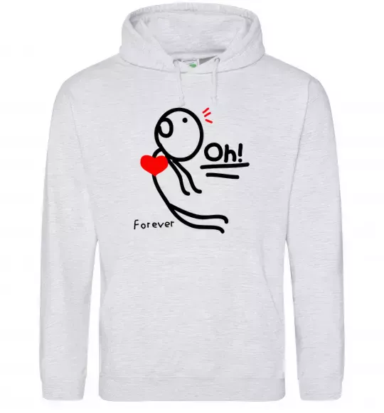 Мужская толстовка (худи) LOVE Серый меланж фото