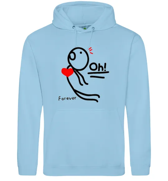 Мужская толстовка (худи) LOVE Голубой фото