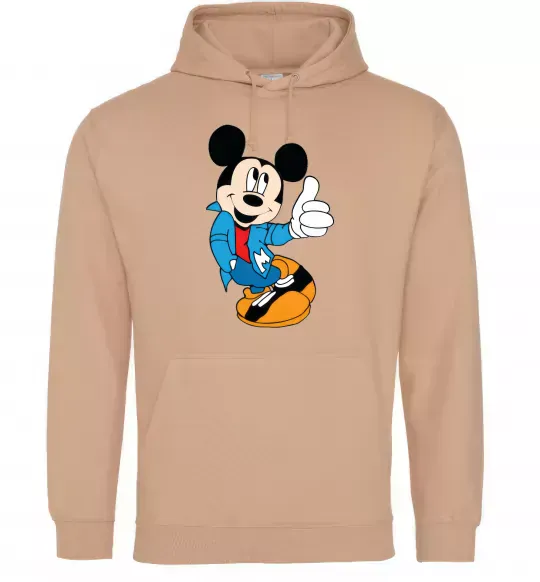 Мужская толстовка (худи) HAPPY MICKEY Песочный фото