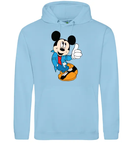 Мужская толстовка (худи) HAPPY MICKEY Голубой фото