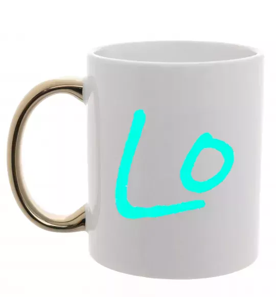 Чашка с цветной ручкой TURQUOISE Золото фото