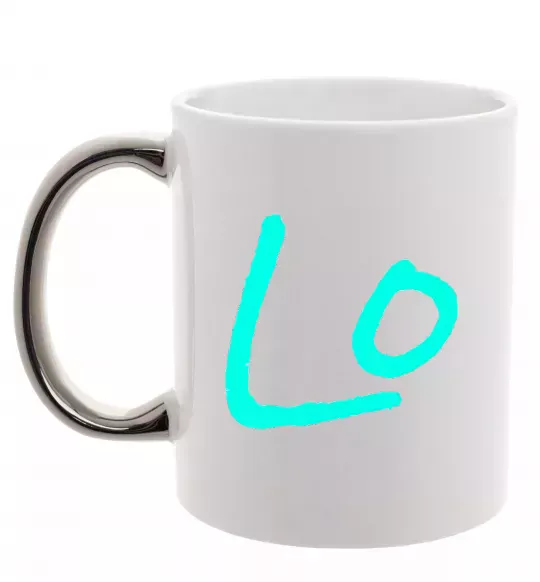 Чашка с цветной ручкой TURQUOISE Серебро фото