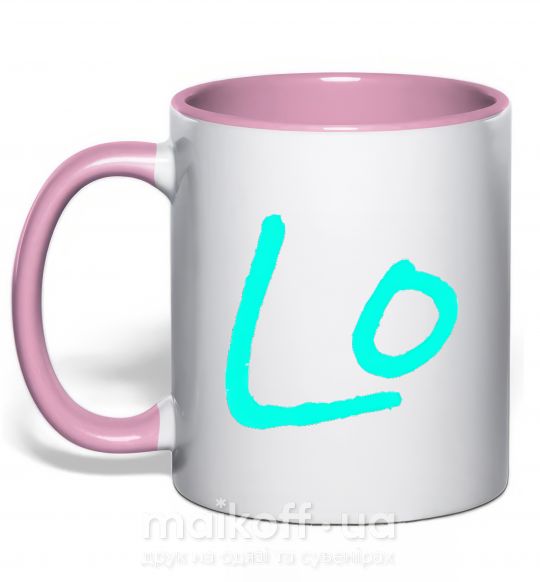 Чашка з кольоровою ручкою TURQUOISE Ніжно рожевий фото