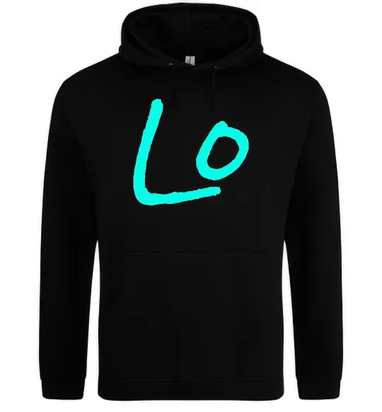 Мужская толстовка (худи) TURQUOISE Черный фото