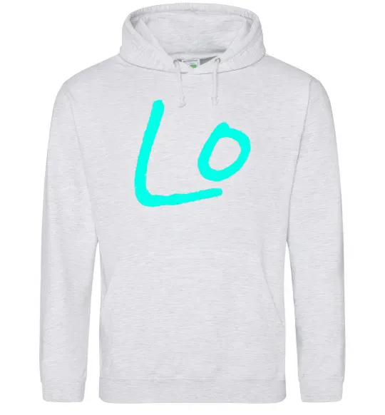 Мужская толстовка (худи) TURQUOISE Серый меланж фото