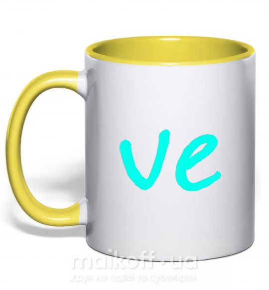 Чашка з кольоровою ручкою VE Сонячно жовтий фото
