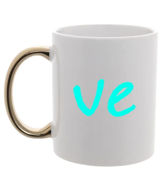 Чашка з кольоровою ручкою VE Золото фото