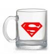 Чашка скляна SUPERMAN RED Прозорий фото