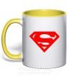 Чашка з кольоровою ручкою SUPERMAN RED Сонячно жовтий фото