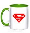 Чашка з кольоровою ручкою SUPERMAN RED Зелений фото