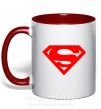 Чашка з кольоровою ручкою SUPERMAN RED Червоний фото
