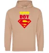 Мужская толстовка (худи) SUPER BOY Песочный фото