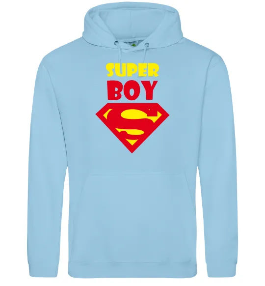 Мужская толстовка (худи) SUPER BOY Голубой фото
