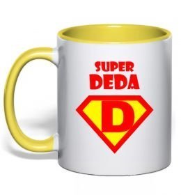 Чашка з кольоровою ручкою SUPER DEDA