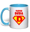 Чашка с цветной ручкой SUPER DEDA Голубой фото