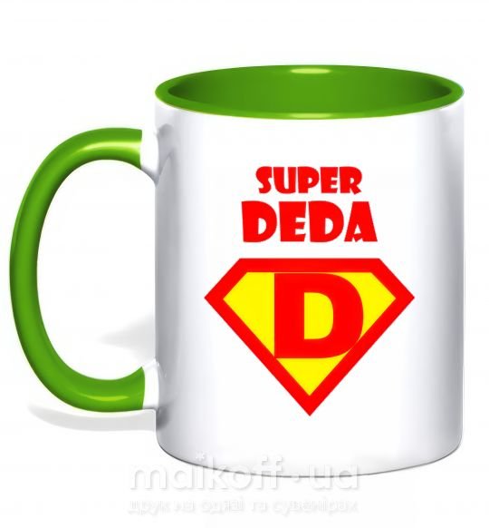 Чашка з кольоровою ручкою SUPER DEDA Зелений фото