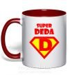 Чашка з кольоровою ручкою SUPER DEDA Червоний фото