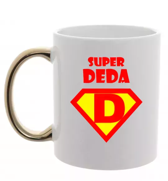 Чашка с цветной ручкой SUPER DEDA Золото фото