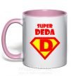 Чашка з кольоровою ручкою SUPER DEDA Ніжно рожевий фото