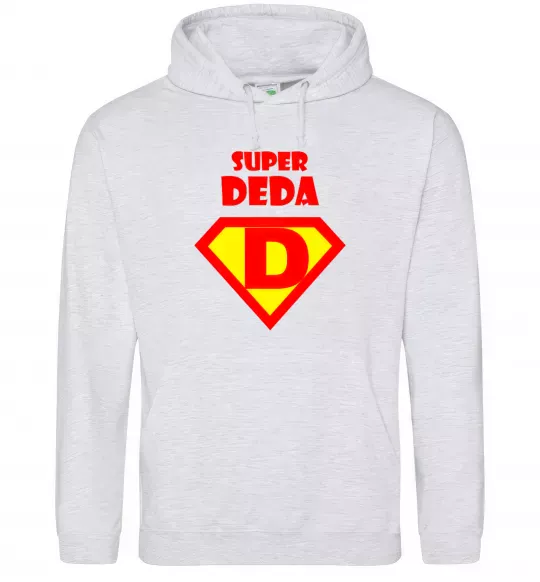 Чоловіча толстовка (худі) SUPER DEDA Сірий меланж фото