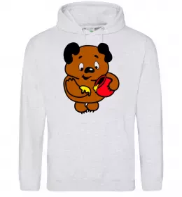 Женская толстовка (худи) Hello kitty in caps Серый меланж фото