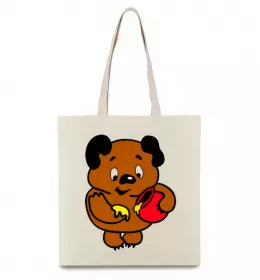 Эко-сумка Hello kitty in caps Бежевый фото Эко-сумка Hello kitty in caps Бежевый фото