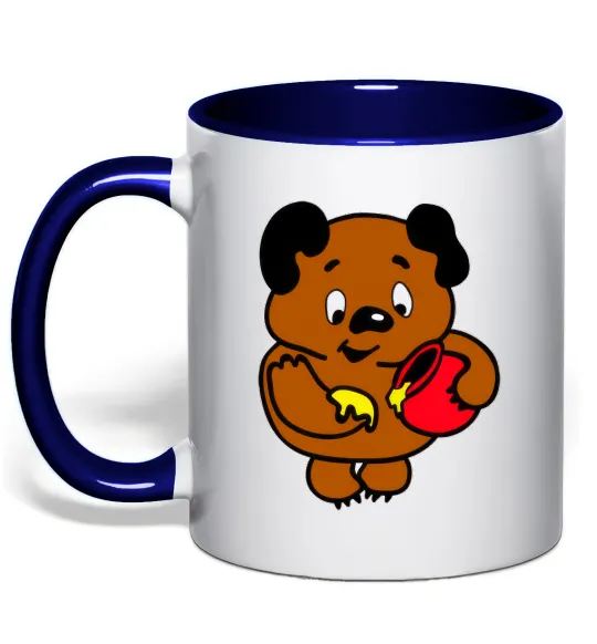 Чашка с цветной ручкой Вінні-Пух Глубокий темно-синий фото