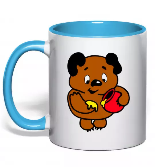 Чашка с цветной ручкой Вінні-Пух Голубой фото