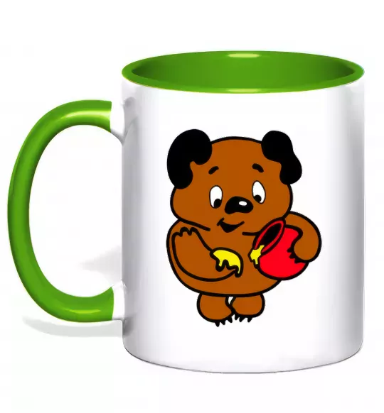 Чашка с цветной ручкой Вінні-Пух Зеленый фото