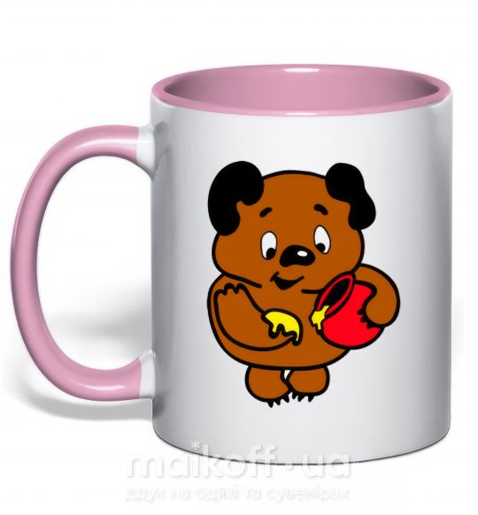 Чашка с цветной ручкой ВИННИ-ПУХ Нежно розовый фото
