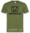 Чоловіча футболка HONDA неприличный лого Оливковий фото