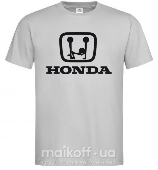 Чоловіча футболка HONDA неприличный лого Сірий фото