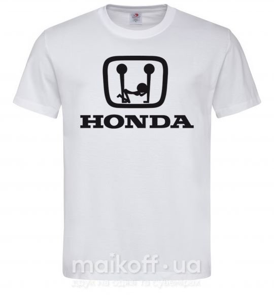 Чоловіча футболка HONDA неприличный лого Білий фото
