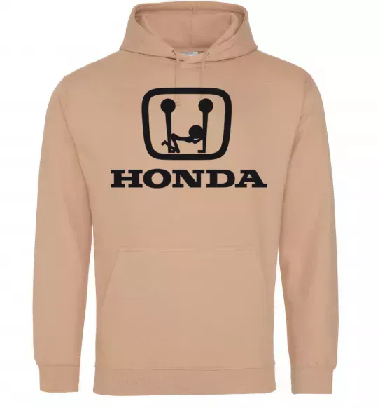 Мужская толстовка (худи) HONDA неприличный лого Песочный фото